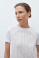 Remera frente broderie blanco