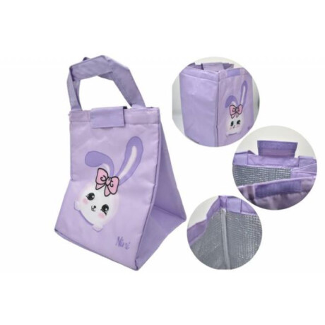 Lonchera Térmica Infantil De Tela Con Diseños De Animales Color Violeta