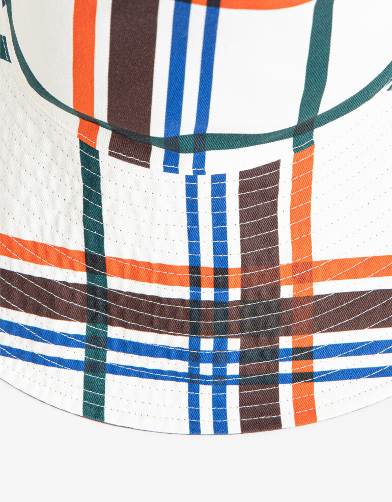 Sombreros verano Piluso Reversible Liso Y Con Estampa Cuadrille - Combinacion Multicolor