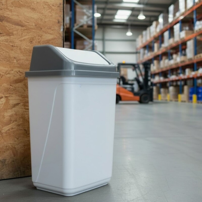 Tarro de residuos 50L con tapa vaivén BLANCO