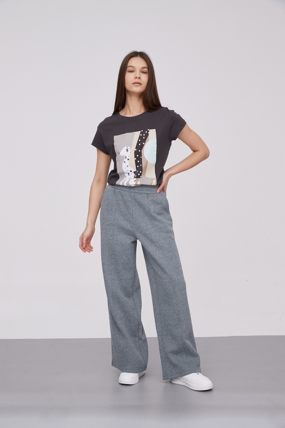 Pantalon Liston Gris Melange Medio