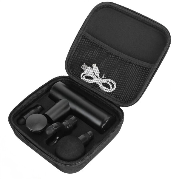 Masajeador Corporal Pistola Gun Portatil Pro 4 Cabezales Pro Variante Color Negro