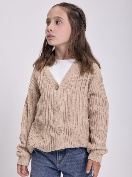 Saco tejido fantasía Beige