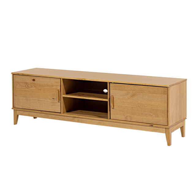 Rack para tv - Madera maciza - 2 Puertas Blanco