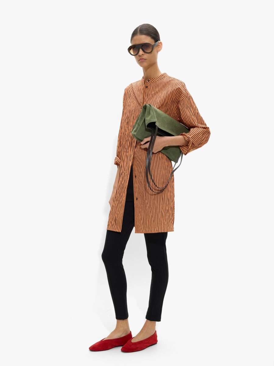 Vestido Camisero De Algodón naranja