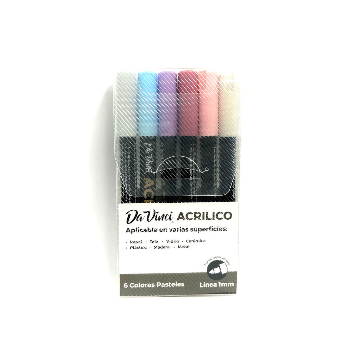 Marcador Da Vinci Acrilico 1mm x 6 - Pasteles 