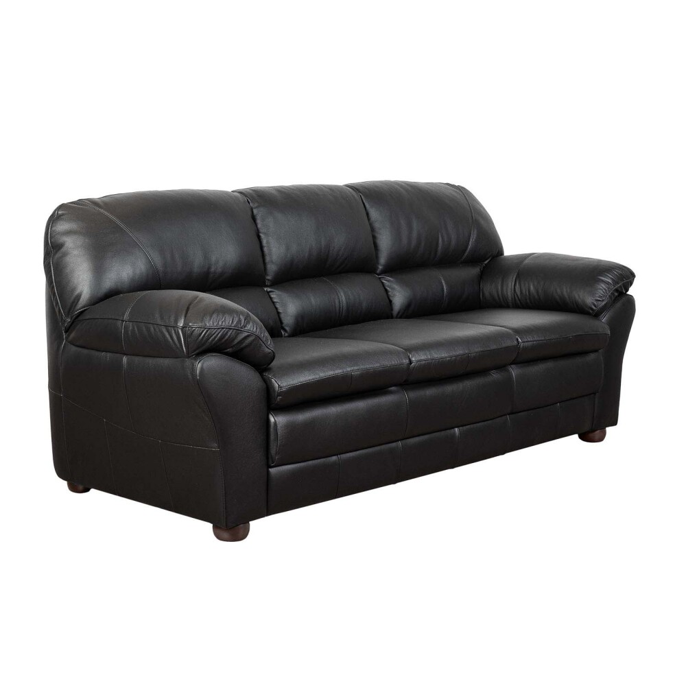 SILLÓN 3 CUERPOS CUERO NEGRO FLORENCIA