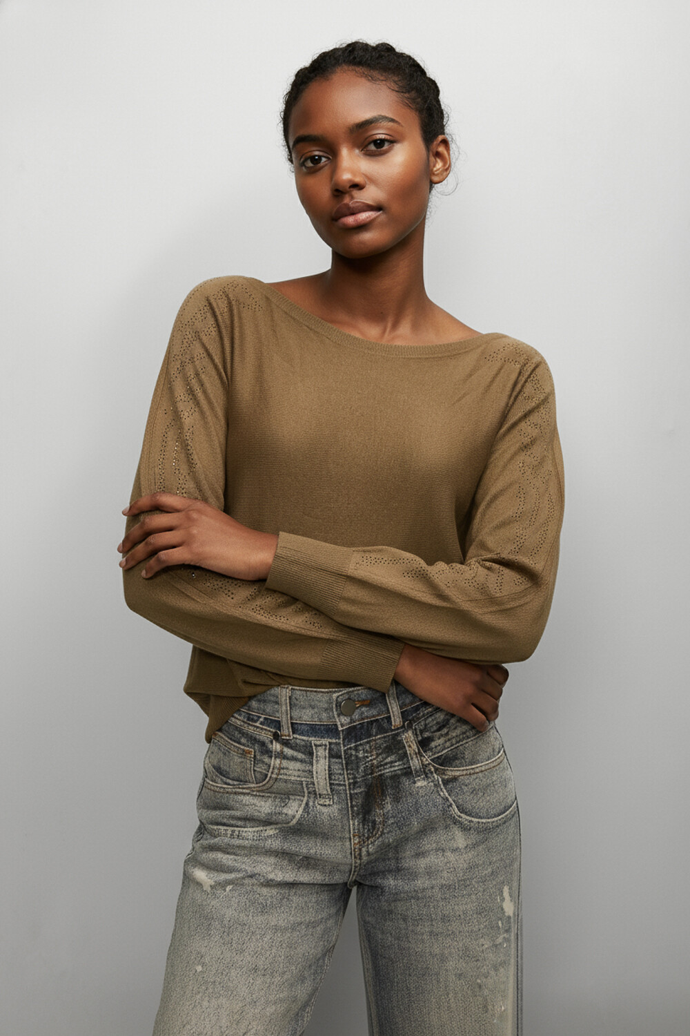 Sweater Defe Beige Oscuro