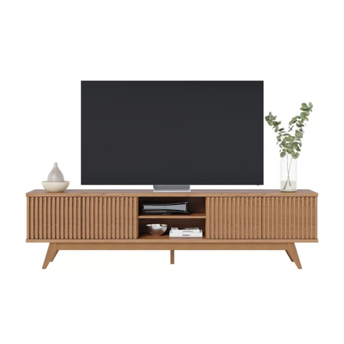 Rack TV Fortaleza 2 Puertas Nogal & Off White 