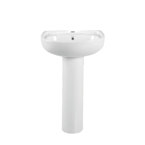 PEDESTAL PARA BACHA DE LOZA SANITARIA SAMITE BLANCO BRILLO BLANCO