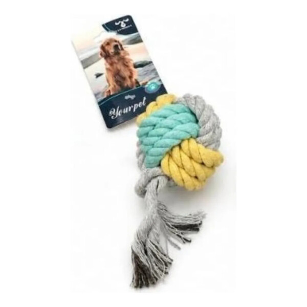 Juguete Para Perro Bola Con Flecos AMARILLO