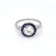 Anillo Platino, Brillante Y Zafiros Sintéticos Anillo Platino, Brillante Y Zafiros Sintéticos