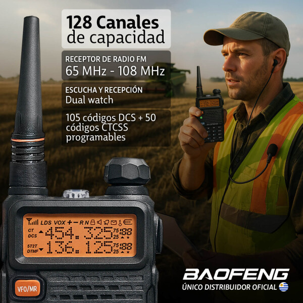 Handy Radio Transmisor Baofeng Bf-uv-5r Vox Dual Band 1800 Bandas De Frecuencia 400-480 Mhz Color Negro Handy Radio Transmisor Baofeng Bf-uv-5r Vox Dual Band 1800 Bandas De Frecuencia 400-480 Mhz Color Negro