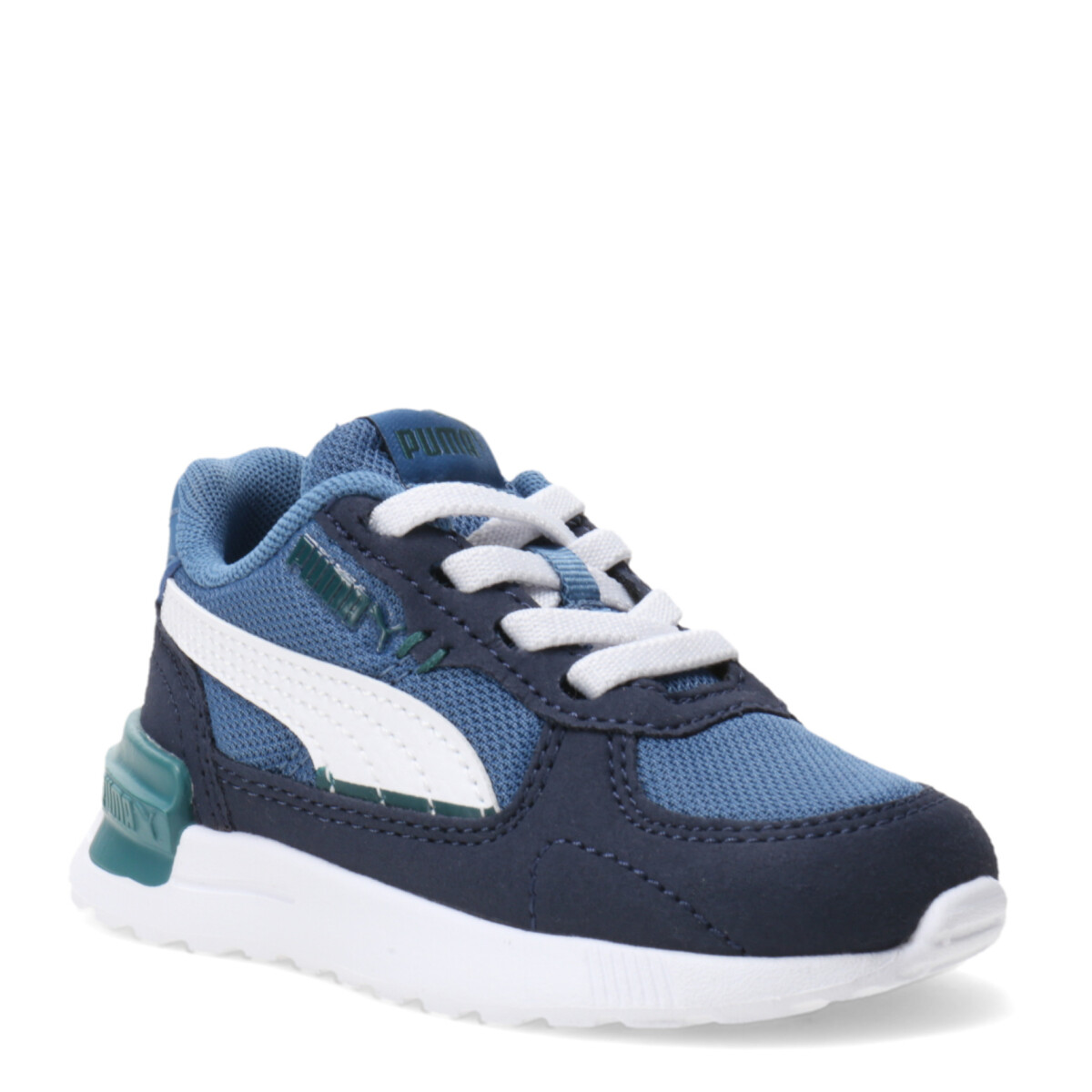 Championes Infantiles Puma Graviton AC - Azul Marino - Blanco - Verde 