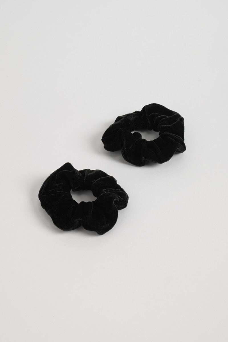 Pack x 2 scrunchie terciopelo - Negro 