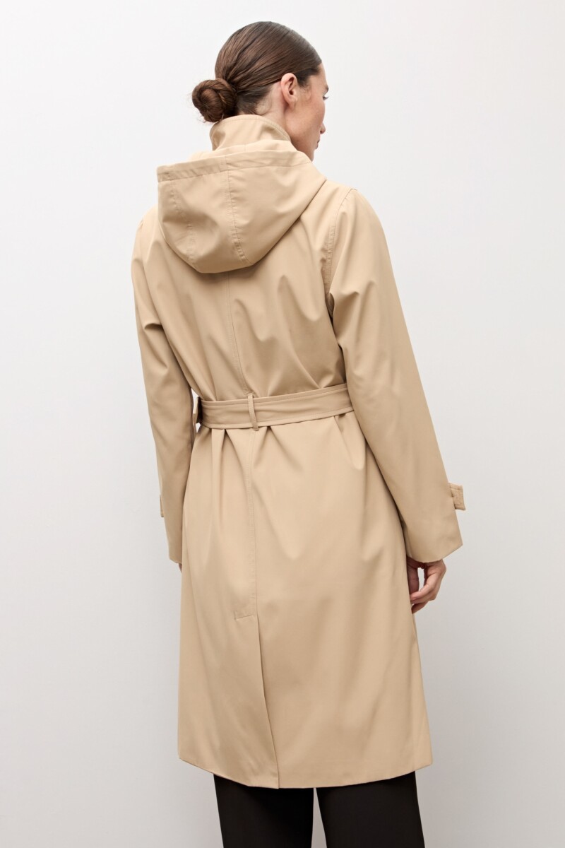 Trench clásico capucha desmontable beige