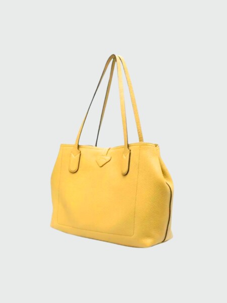 Longchamp -Cartera de cuero flexible, Roseau Essential Mostaza
