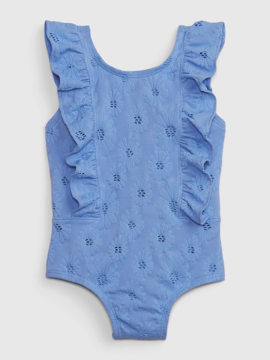 Traje De Baño Con Volados Toddler Niña - Shirting Blue 