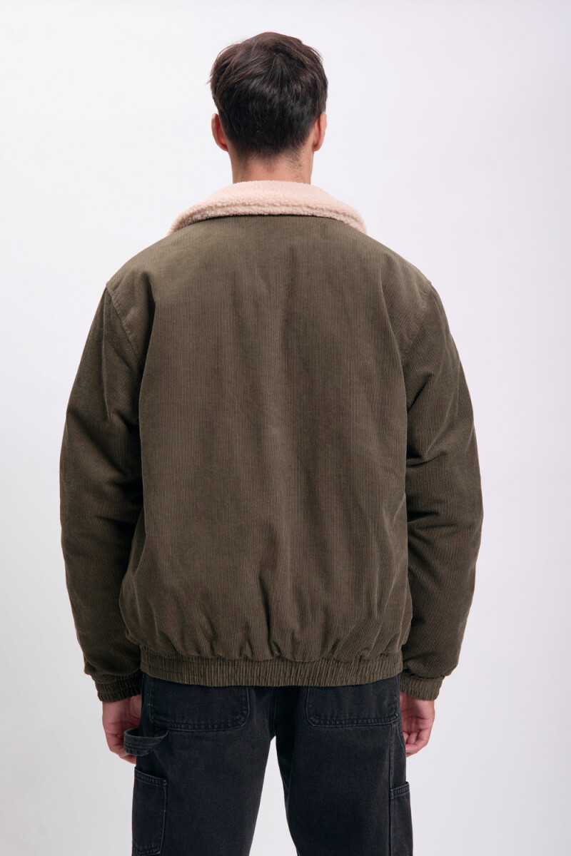 Campera bomber pana Verde