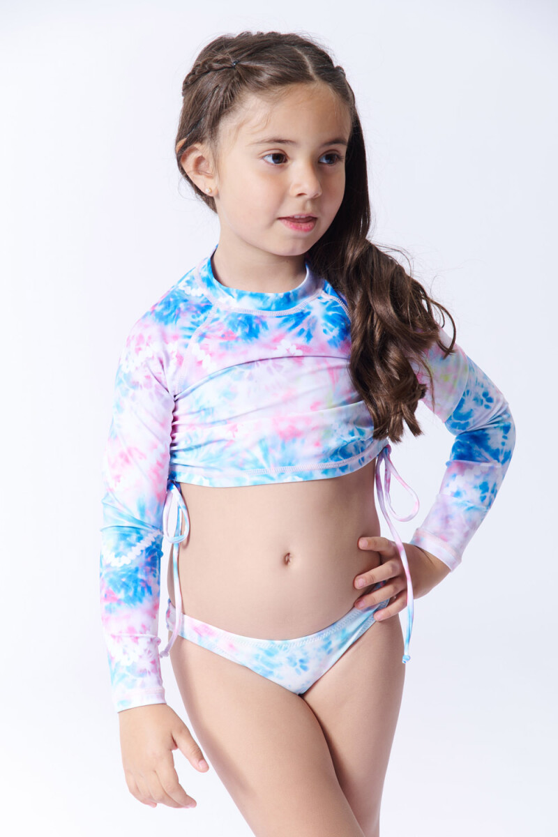 Remera manga larga uv estampa tie dye Tie Dye Celeste
