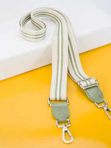 CORREA GALON PARA CARTERA MANTECA VERDE Y BLANCO