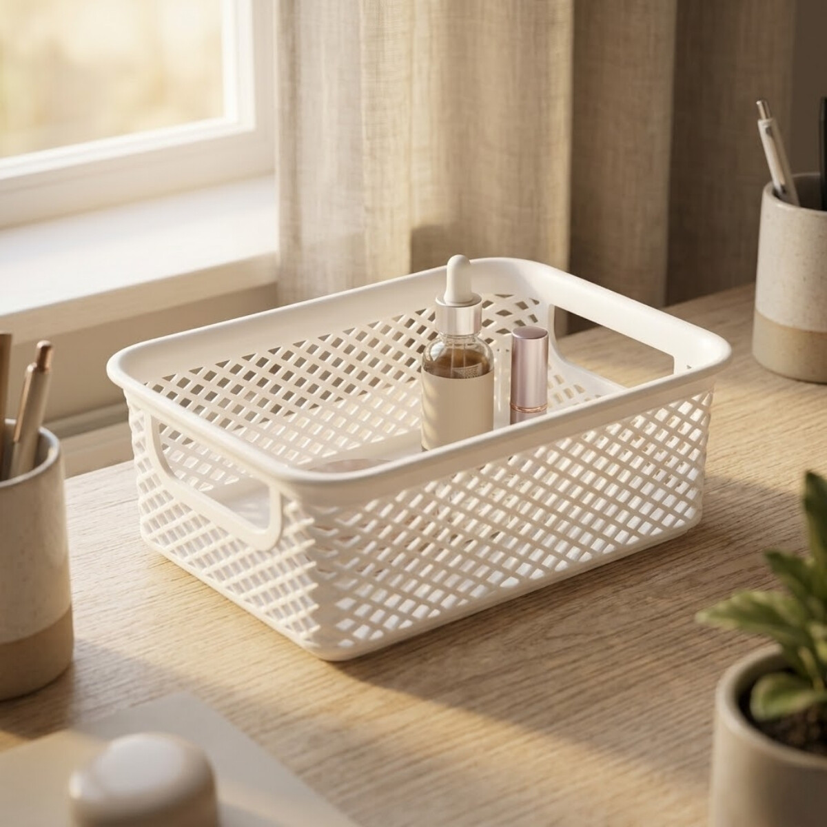 Cesto organizador calado línea P - BLANCO 