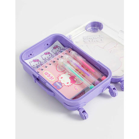 Set De Librería En Valija ''hello Kitty'' Violeta Lila