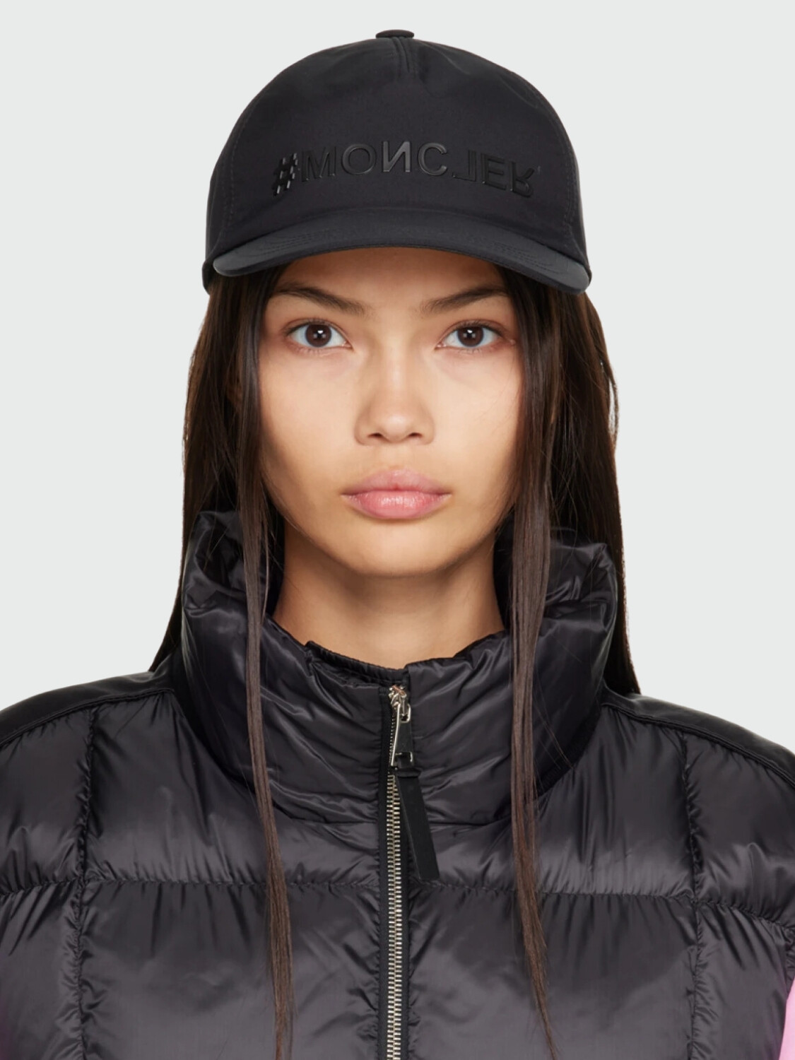 Moncler -Gorro con visera de poliéster Negro