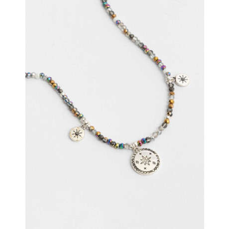 Collar Con Medalla Plateado