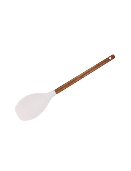 CUCHARA SILICONA RECTA MANGO ACACIA BLANCO 31CM CUCHARA SILICONA RECTA MANGO ACACIA BLANCO 31CM