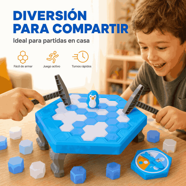 Juego No Caiga el Pingüino 47 Piezas con 2 Martillos AZUL