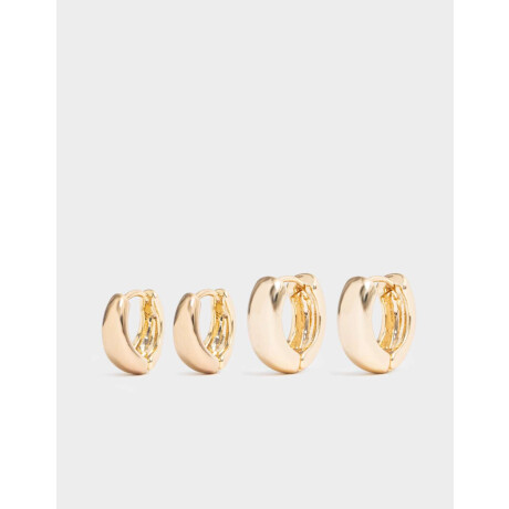 Aros Argollas Set Premium Gold Dorado