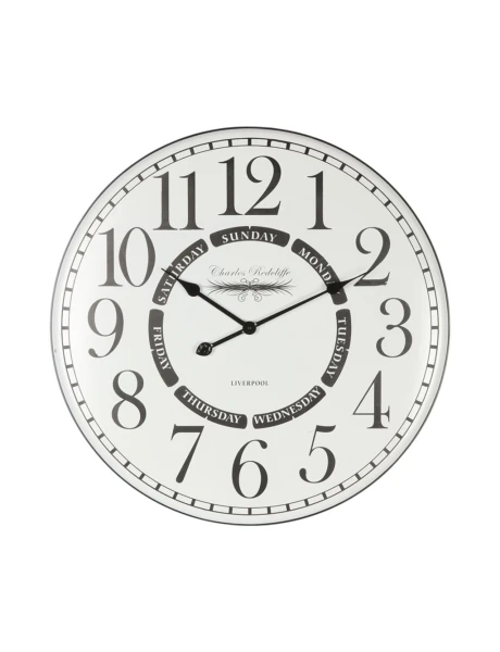 RELOJ DE PARED HIERRO D69.5X69.5X3.5CM SEMAMAL COLOR BLANCO RELOJ DE PARED HIERRO D69.5X69.5X3.5CM SEMAMAL COLOR BLANCO