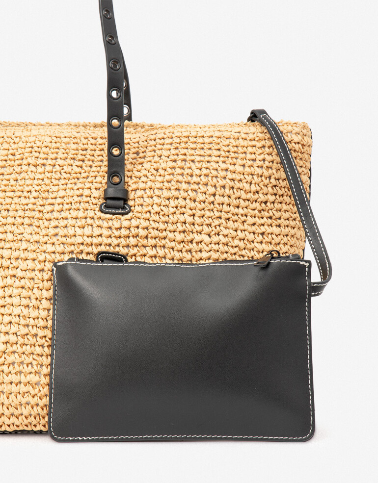 Shopper Shopper Efecto Rafia - Marron Beige