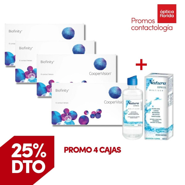 Biofinity esférico - PROMO 4 cajas + Renú Natura Biofinity Esférico - Promo 4 Cajas + Renú Natura