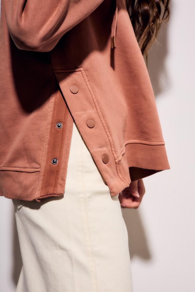 Sweater Capucha Lavado Mocha