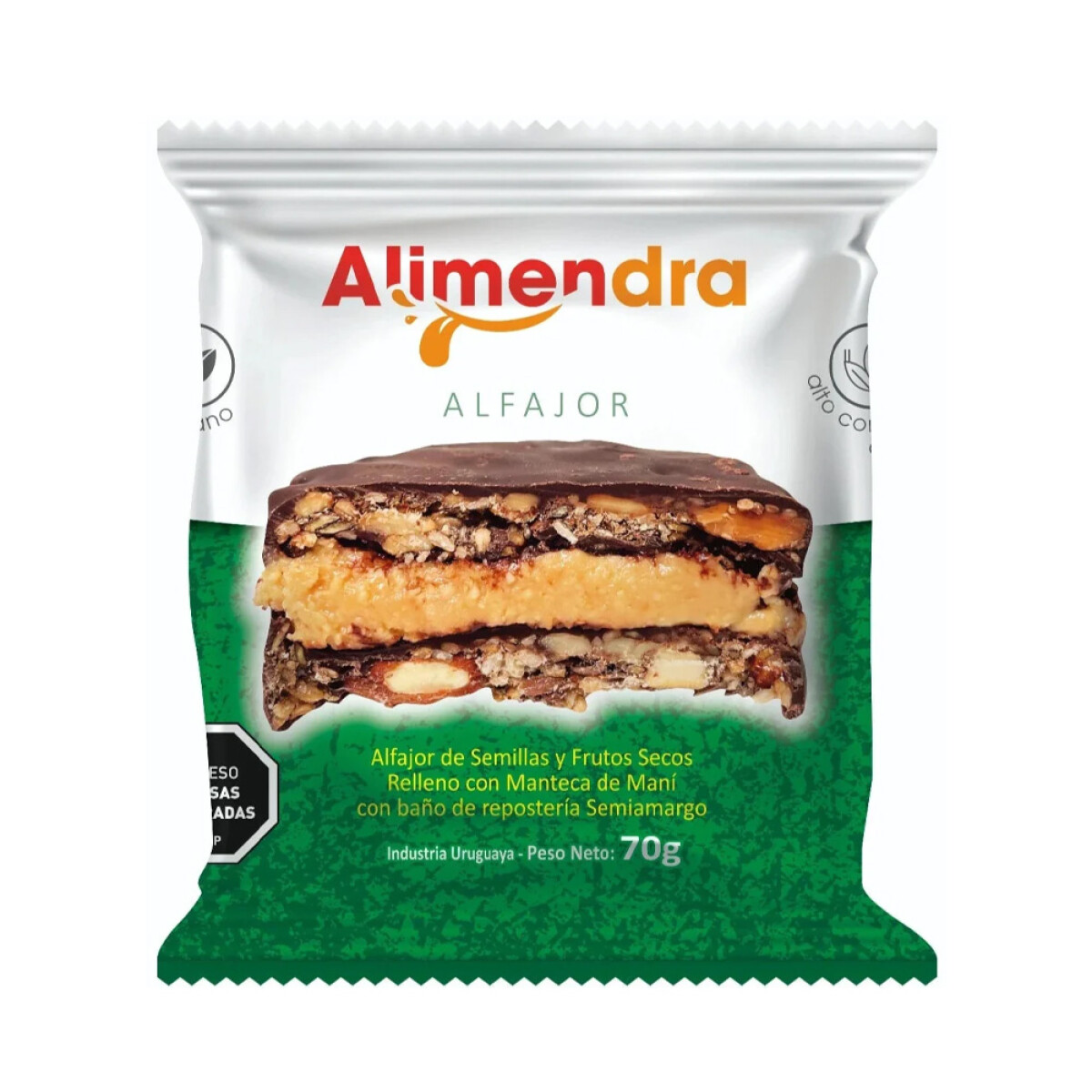 Alfajor de semillas y frutos secos vegano Alimendra 