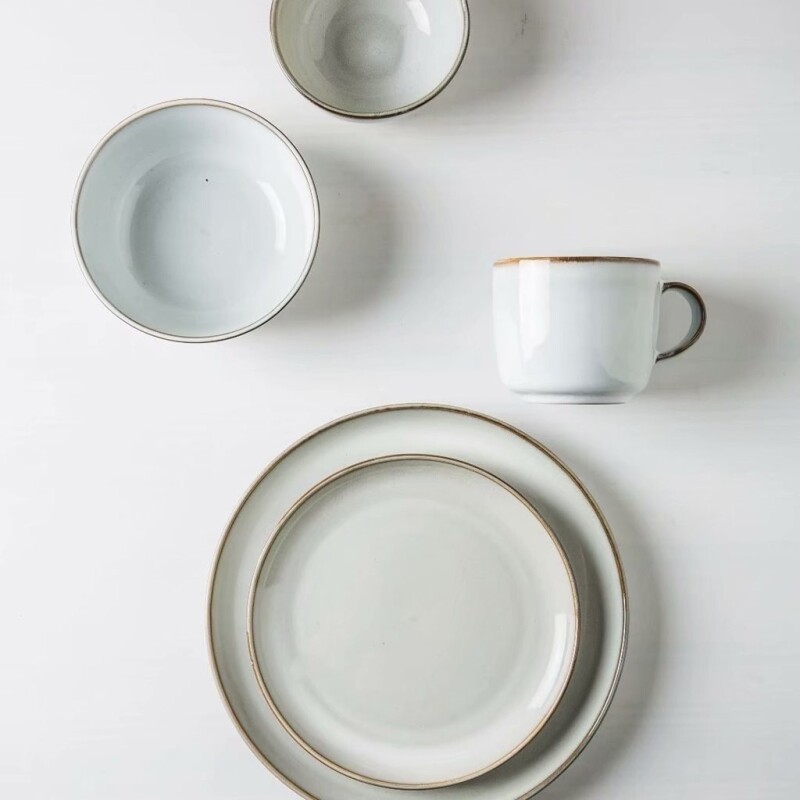 Plato de Postre de Ceramica Organic Set 6 Unidades - Gris Plato de Postre de Ceramica Organic Set 6 Unidades - Gris