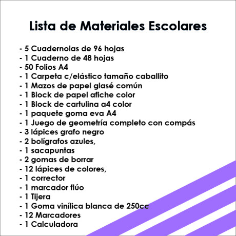 Lista de Materiales Escolares The Anglo School - 5º Centro Lista de Materiales Escolares The Anglo School - 5º Centro