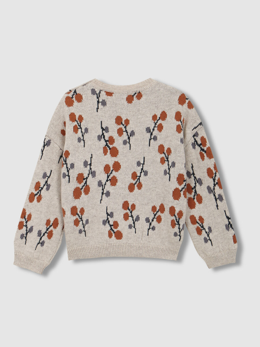 Jersey Con Detalles En Intarsia Gris Medio Melange