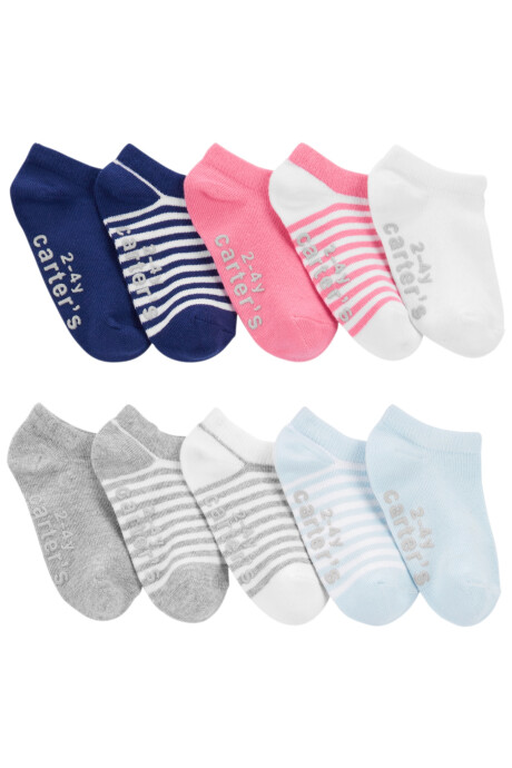 Pack diez pares de medias invisibles de algodón. Talle 2/4T Sin color