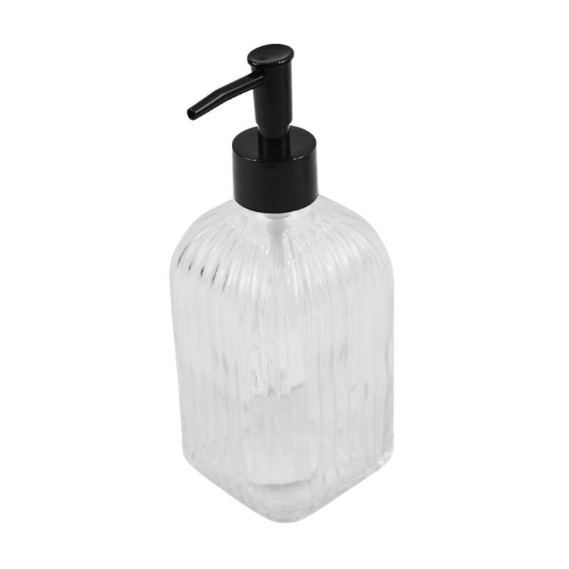 Dispensador de jabón de vidrio 490ml TRANSPARENTE