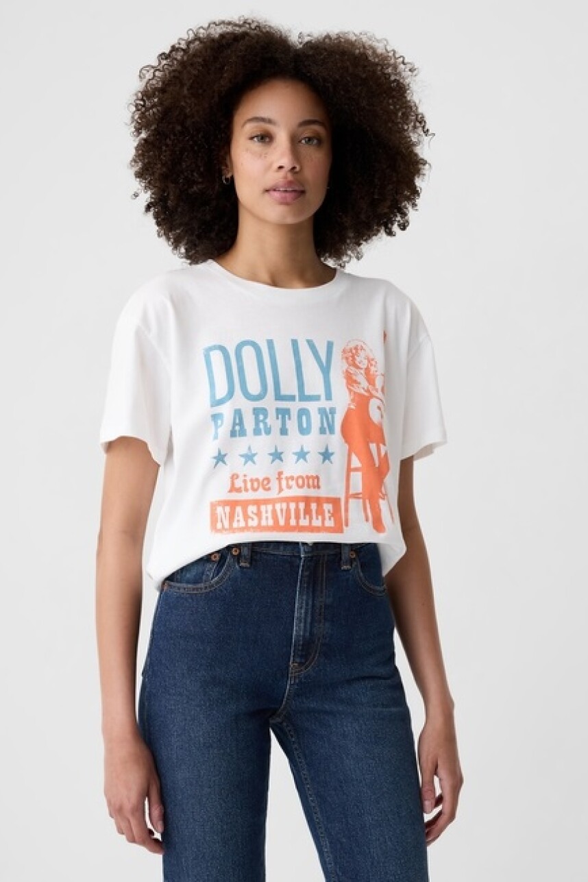 Remera Gráfico Manga Corta Mujer Dolly Parton