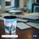 Papelera Plastico Decorativa Oficina Dormitorio Ciudades Celeste