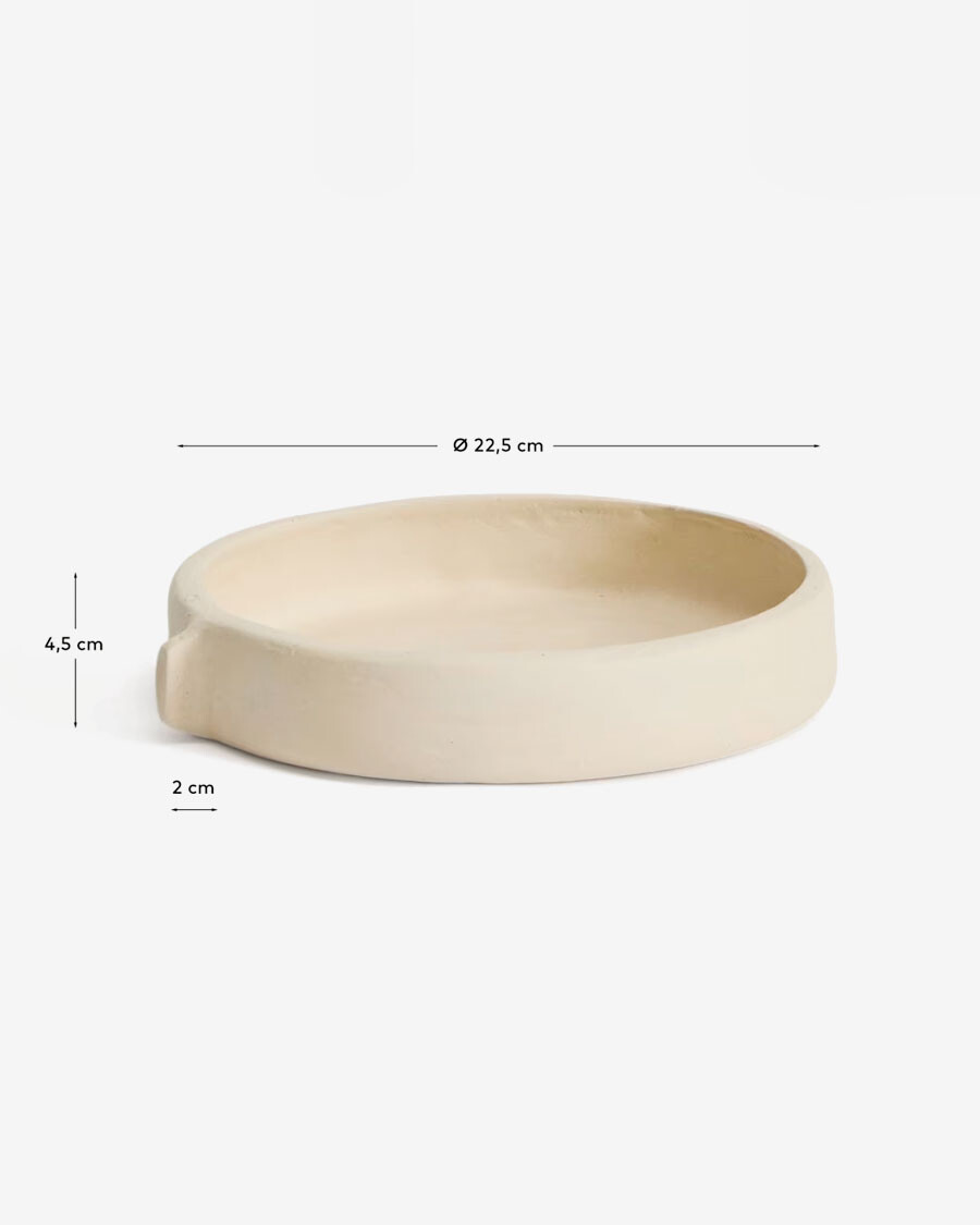 Centro de mesa Mireni de papel maché beige Ø 22,5 cm Centro de mesa Mireni de papel maché beige Ø 22,5 cm