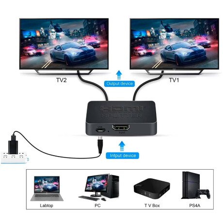 Splitter HDMI Philco Divisor 1 en 2 Salidas 4k FWV2001 001