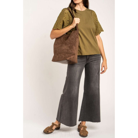 Cartera Gamuza Vegana Chocolate