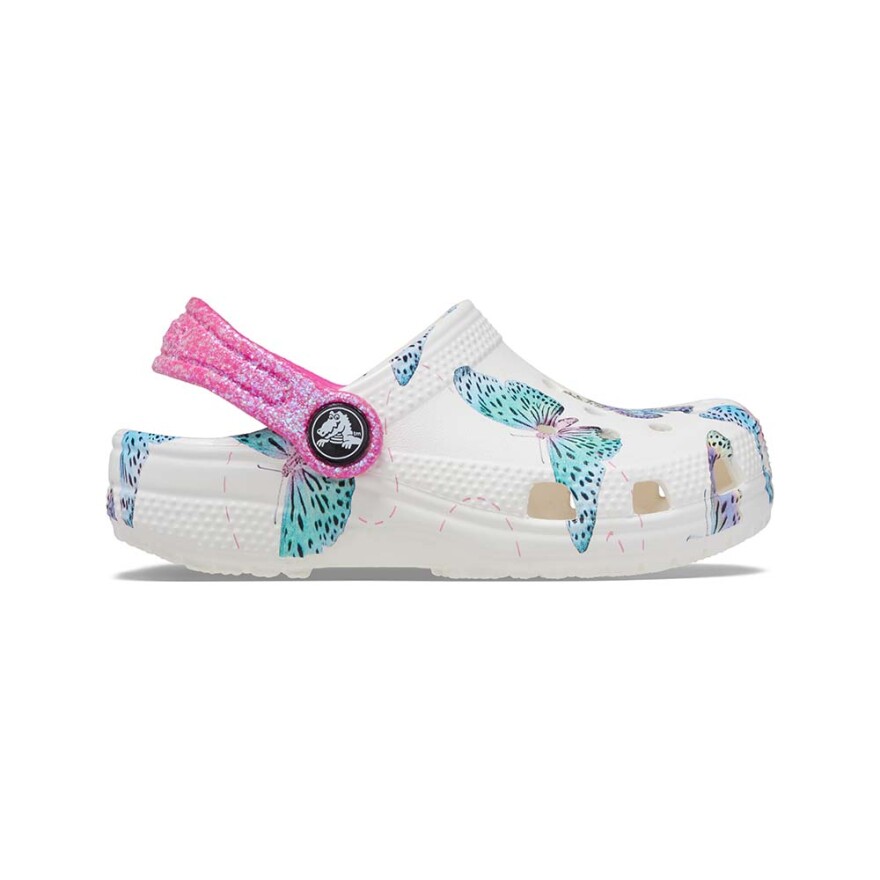 Classic Butterfly Clog T - Niños White/multi