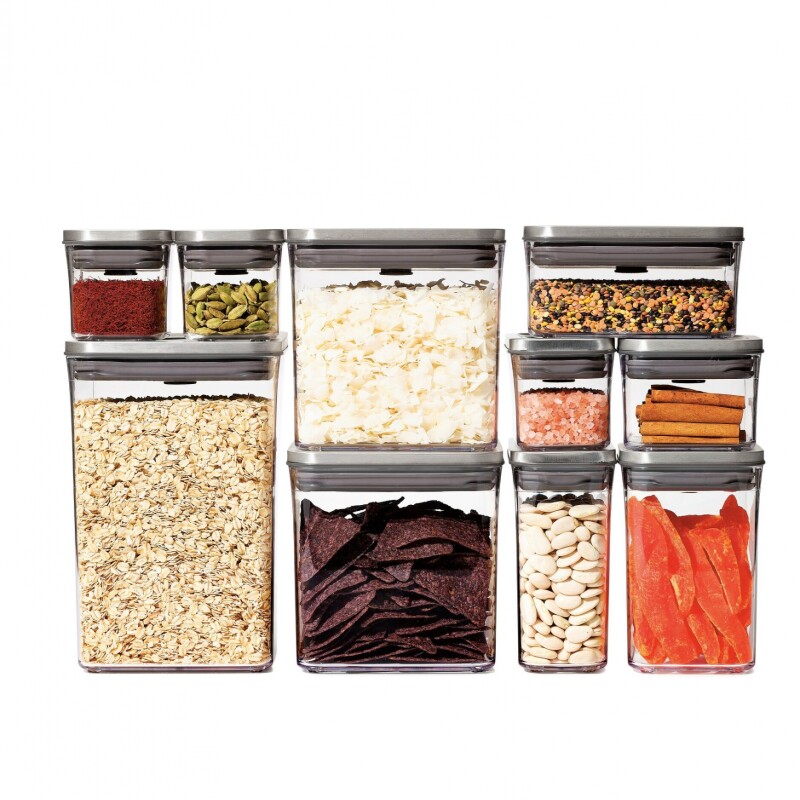 SET 10 CONTENEDORES TAPA EN ACERO + CUCHARA MEDIDORA + ETIQUETAS OXO SET 10 CONTENEDORES TAPA EN ACERO + CUCHARA MEDIDORA + ETIQUETAS OXO