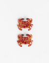 Horquillas con Accesorios Animales Set De Piquitos Cangrejo - Rojo Medio
